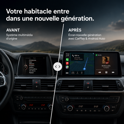 Écran CarPlay Sans Fil 10,25" pour BMW Séries 1 2 3 4 | Apple CarPlay & Android Auto | NEXDRIVE