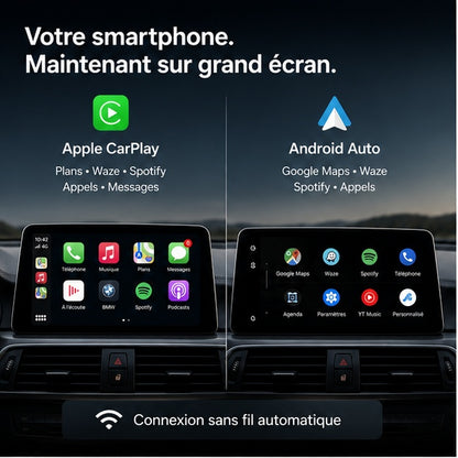 Écran CarPlay Sans Fil 10,25" pour BMW Séries 1 2 3 4 | Apple CarPlay & Android Auto | NEXDRIVE