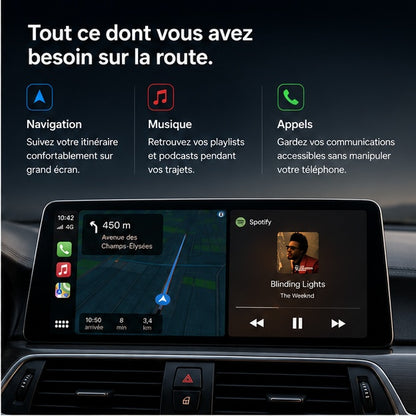 Écran CarPlay Sans Fil 10,25" pour BMW Séries 1 2 3 4 | Apple CarPlay & Android Auto | NEXDRIVE