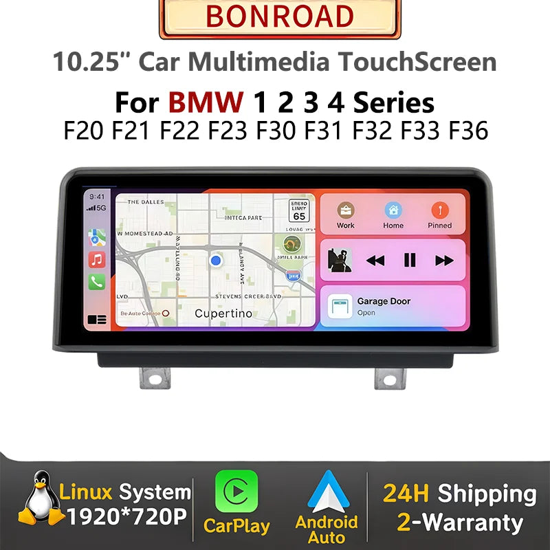 Écran CarPlay Sans Fil 10,25" pour BMW Séries 1 2 3 4 | Apple CarPlay & Android Auto | NEXDRIVE