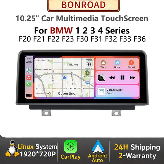 Écran CarPlay Sans Fil 10,25" pour BMW Séries 1 2 3 4 | Apple CarPlay & Android Auto | NEXDRIVE