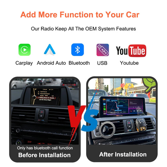 Écran CarPlay Sans Fil 10,25" pour BMW Séries 1 2 3 4 | Apple CarPlay & Android Auto | NEXDRIVE